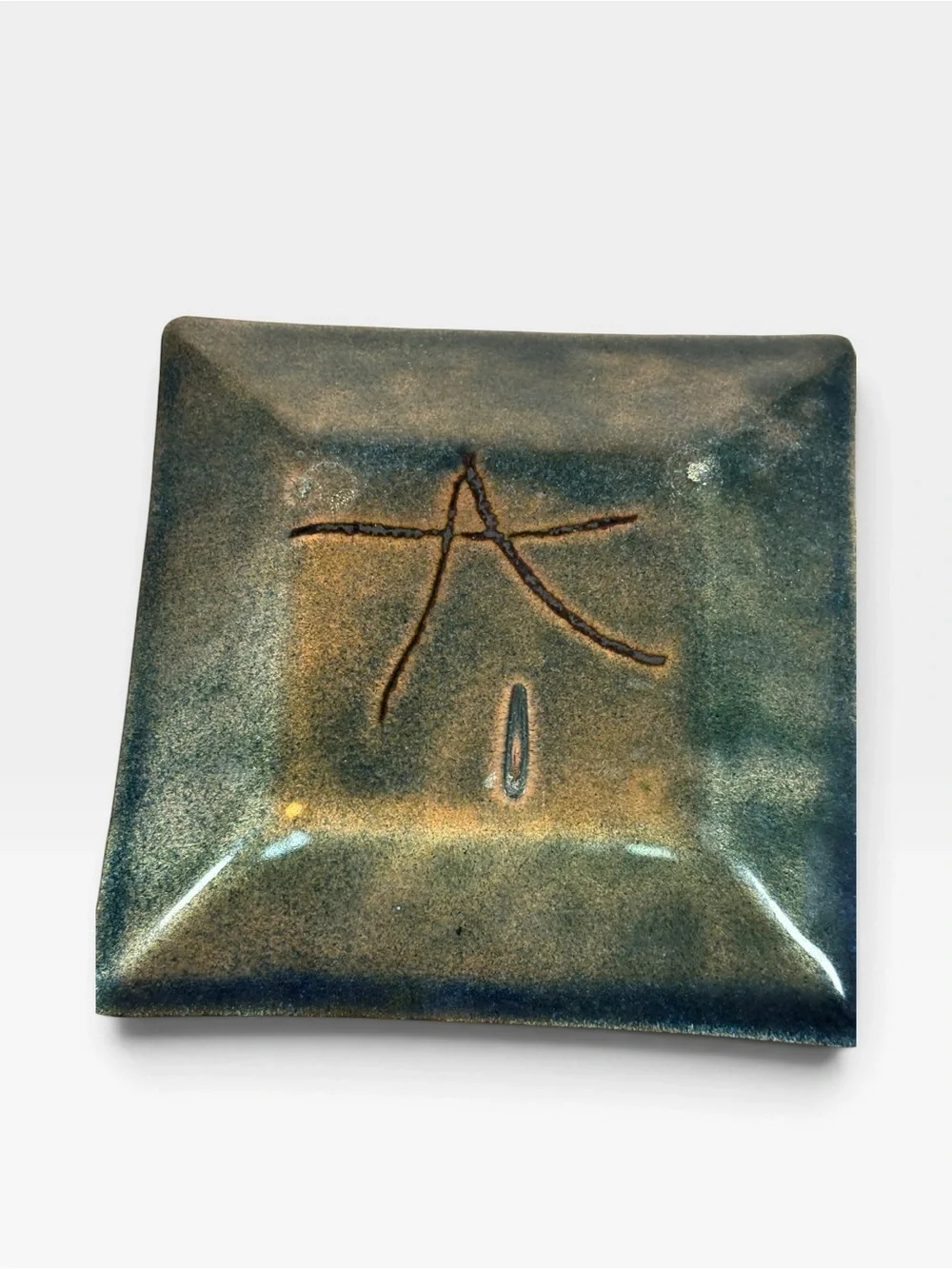 Vintage MCM Signed Enamel On Copper Trinket Dish 5